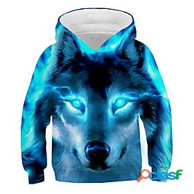 Kids Boys Hoodie Sweatshirt Long Sleeve Color Block 3D Print