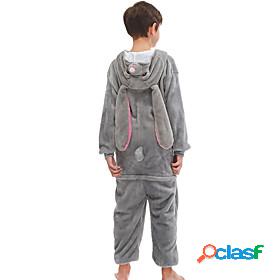Kids Boys Jumpsuit Gray Animal Active Fall Winter 2-8 Years