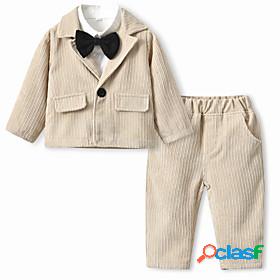 Kids Boys Suit Blazer Clothing Set Long Sleeve 3 Pieces