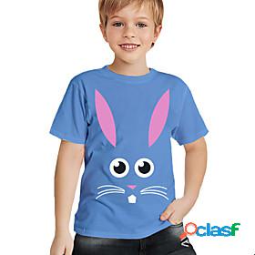 Kids Boys T shirt Easter Short Sleeve 3D Print Rabbit Bunny