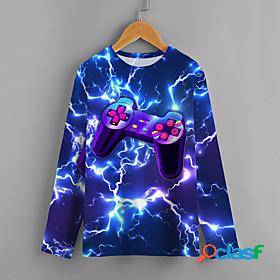Kids Boys' T shirt Long Sleeve Graphic 3D Print Purple