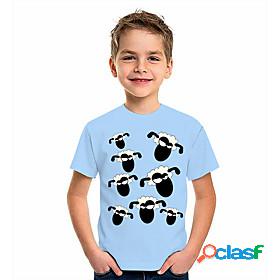 Kids Boys T shirt Short Sleeve 3D Print Cartoon Sheep Animal