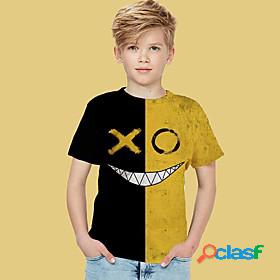 Kids Boys T shirt Short Sleeve 3D Print Graphic Black