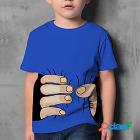 Kids Boys T shirt Short Sleeve 3D Print Graphic Print Blue