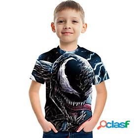Kids Boys T shirt Short Sleeve Black 3D Print Cartoon