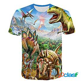 Kids Boys T shirt Short Sleeve Dinosaur 3D Print Animal