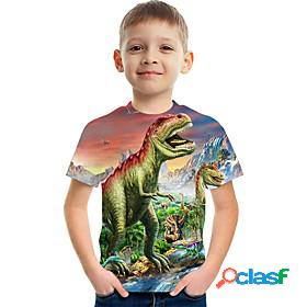 Kids Boys T shirt Short Sleeve Dinosaur 3D Print Animal