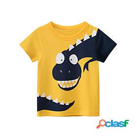 Kids Boys T shirt Short Sleeve Dinosaur Hot Stamping Graphic