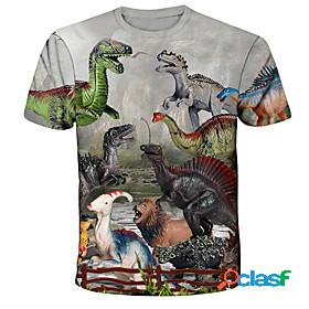 Kids Boys T shirt Short Sleeve Gray 3D Print Animal Daily