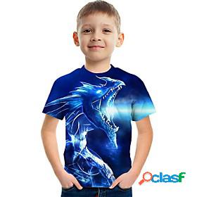 Kids Boys T shirt Short Sleeve Rainbow 3D Print Animal