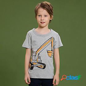 Kids Boys T shirt Tee Childrens Day Short Sleeve Gray