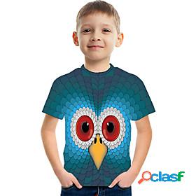 Kids Boys T shirt Tee Short Sleeve Color Block 3D Print