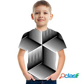 Kids Boys T shirt Tee Short Sleeve Graphic Optical Illusion