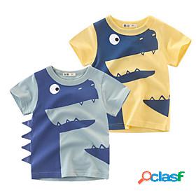 Kids Boys' T shirt Tee Short Sleeve Green Blue Yellow