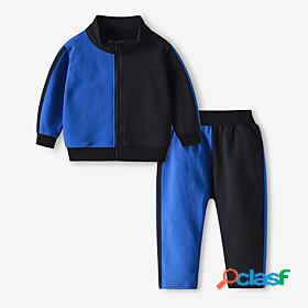 Kids Boys Tracksuits Clothing Set Long Sleeve 2 Pieces Blue