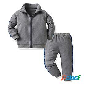 Kids Boys Tracksuits Clothing Set Long Sleeve 2 Pieces White