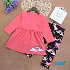 Kids Girls Clothing Set Childrens Day Long Sleeve Pink