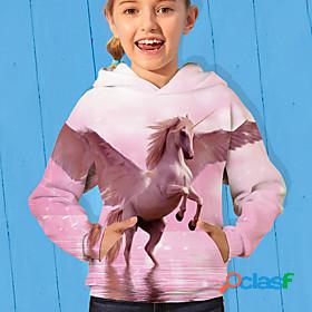 Kids Girls Hoodie Sweatshirt Long Sleeve Unicorn Animal