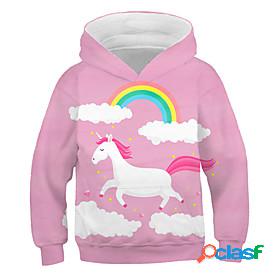 Kids Girls Hoodie Sweatshirt Long Sleeve Unicorn Rainbow