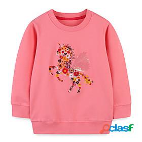 Kids Girls Sweatshirt Long Sleeve Blushing Pink Floral