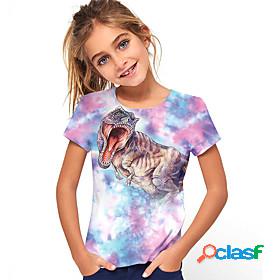 Kids Girls T shirt Dinosaur Short Sleeve Animal Print