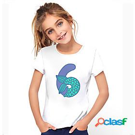 Kids Girls' T shirt Short Sleeve 3D Print Letter Animal