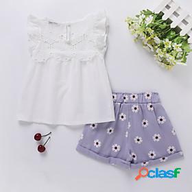 Kids Girls T-shirt Shorts Clothing Set Short Sleeve 2 Pieces