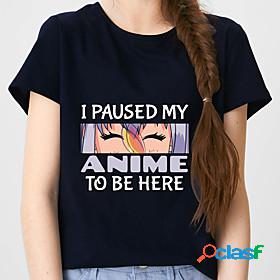 Kids Girls' T shirt Tee Short Sleeve Anime Graphic Letter