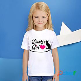 Kids Girls T shirt Tee Short Sleeve Graphic 3D Letter Print