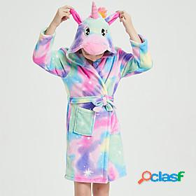 Kids Kigurumi Pajamas Bathrobe Oodie Unicorn Flying Horse