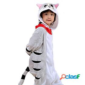 Kid's Kigurumi Pajamas Cat Tiger Onesie Pajamas Flannelette