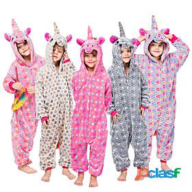Kids Kigurumi Pajamas Unicorn Onesie Pajamas Flannelette