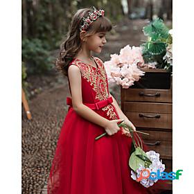 Kids Little Dress Girls Floral Butterfly Daisy Mesh Pink Red