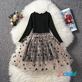 Kids Little Dress Girls Solid Colored School Daily A Line