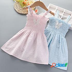 Kids Little Girls' Dress Butterfly Dot Daily Wear Light Pink