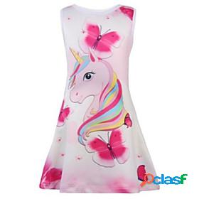 Kids Little Girls Dress Cartoon Animal Unicorn Tank Dress