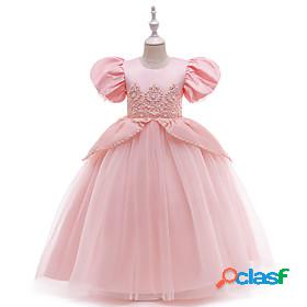 Kids Little Girls' Dress Cartoon Solid Colored Party