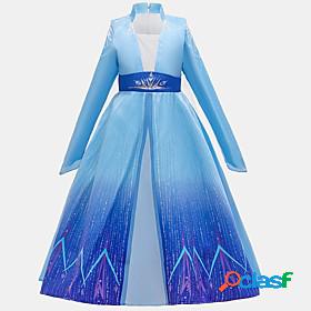 Kids Little Girls' Dress Cartoon Solid Colored Party