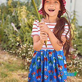 Kids Little Girls Dress Floral Striped Flower Sports Outdoor
