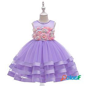 Kids Little Girls Dress Flower Party Performance Tulle Dress