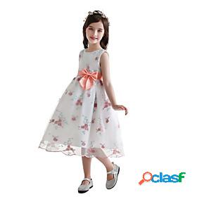 Kids Little Girls' Dress Flower Party Tulle Dress Mesh Bow