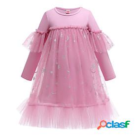 Kids Little Girls Dress Galaxy Party Birthday Tulle Dress