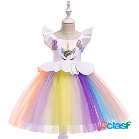 Kids Little Girls Dress Patchwork Graphic Special Occasion A