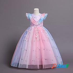 Kids Little Girls Dress Patchwork Sequin Special Occasion