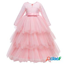 Kids Little Girls Dress Plain Party Performance Tulle Dress