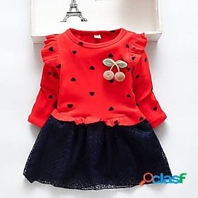 Kids Little Girls Dress Polka Dot Heart Tutu Dresses Print