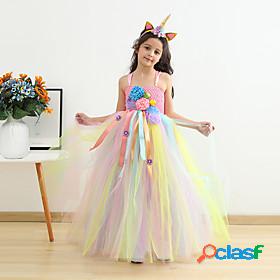 Kids Little Girls Dress Rainbow Rainbow Cute Dresses