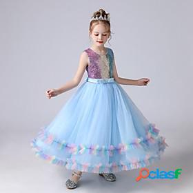 Kids Little Girls Dress Sequin Party Wedding Tulle Dress