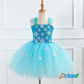 Kids Little Girls Dress Snowflake Blue Party Tutu Dresses