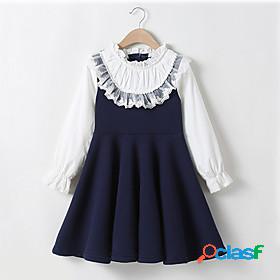 Kids Little Girls Dress Solid Colored Daily Performance